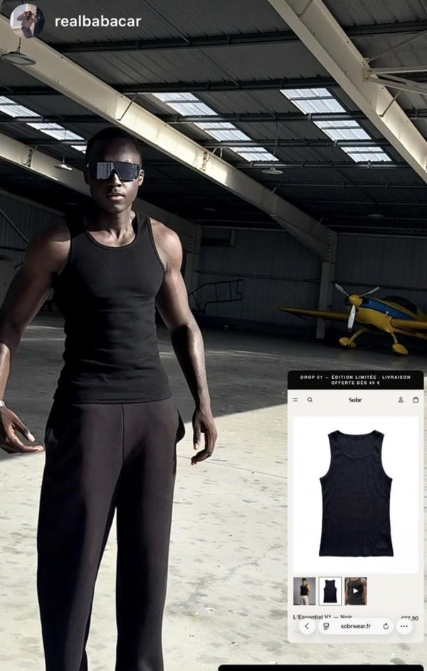 Avis client @realbabacar, débardeur Sobr Noir